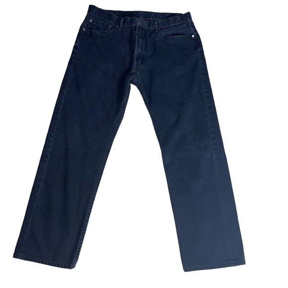 Levi’s Black 505 Jeans 38x32 Denim Regular Fit Straight - Picture 3 of 12